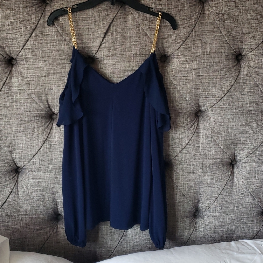 Michael Kors Long Sleeve Cold Shoulder Blouse